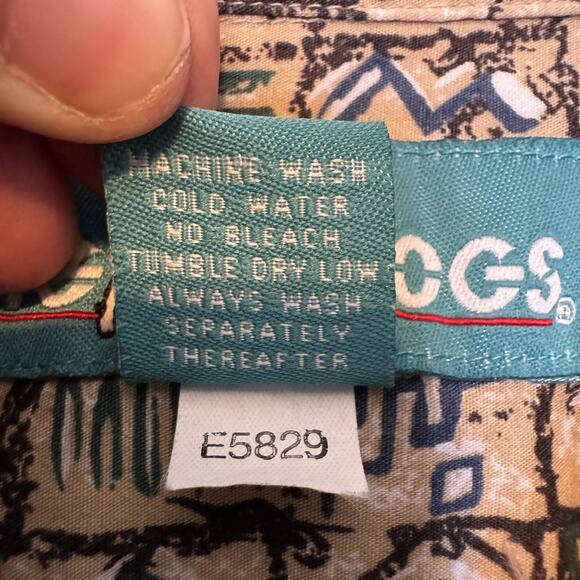 Y2K Big Dogs Vintage Style Tribal Print Button Shirt Men’s Large Cotton - Picture 5 of 6